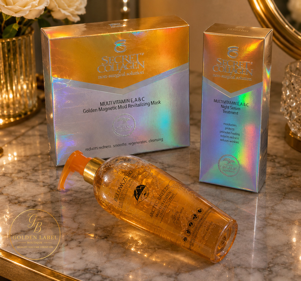 Secret Collagen Below Zero 3 Piece Skincare Set Mask Serum Toner Sealed